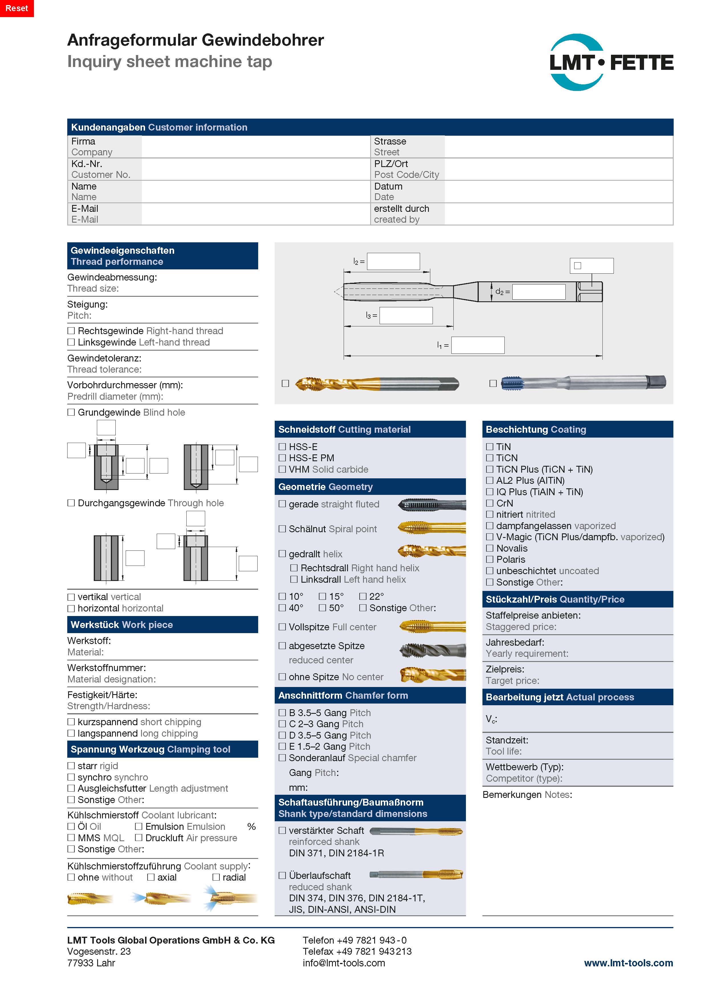 Inquiry sheet machine tap