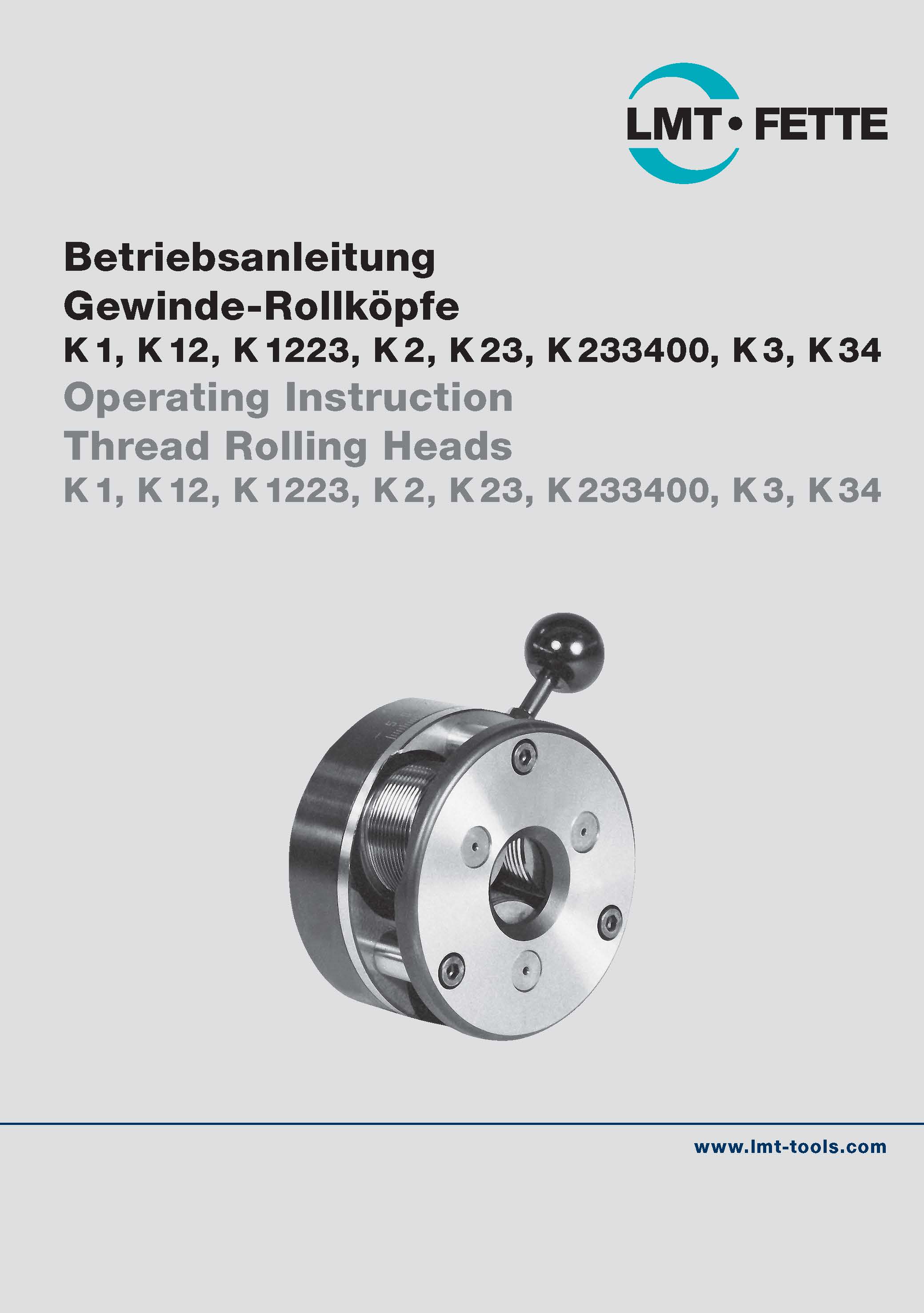 Operating Instruction Thread Rolling Heads K1-K34